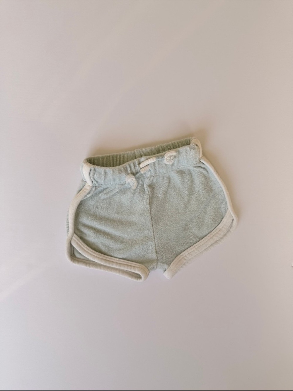 Kids Terry Lounge Shorts in Pale Mint
